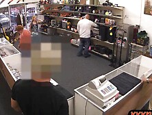 Amateur slut walked in a pawnshop to sell her car got f