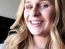 Blonde Teen Plays With Her Big Tits And Pussy creampie