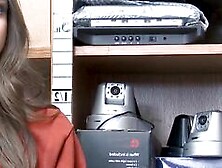 Blonde shoplifter teen need to suck hard for freedom