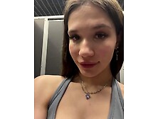 Shy Priincess Masturbates In Public Toilet