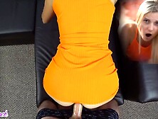 Pure SELF PERSPECTIVE Fucking in Tight Orange Dress - Letty Ebony Moves her Bum