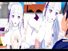 【リゼロ (爆乳エミリア)】コイカツ！プレイエロ動画(アニメ3Dcgエロゲーム ゼロから始める異世界生活