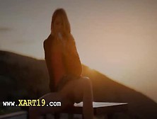 Blonde Woman Francesca During Sunset