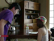 Horny Japanese goddess Yuri Hyuga gives steamy blowjob during a threesome