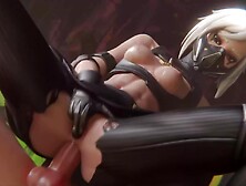 Orgasmic! This 3d Is Mounting A Huge Fortnite Rod With Her Ass