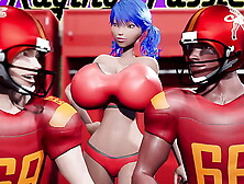 3DGSPOT - Huge Boobs Teeny Gets DP By 2 Footbal Players In The Locker Room! 3D ANIME PORN!