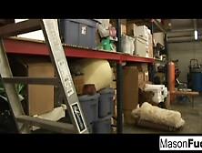 Mason is interrupted from her shoot to take the load