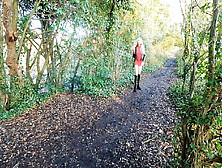 Themidnightminx Walking And Flashing In Tight Red Dress