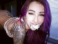 Purple Haired Babe Gets Covered In Oil,  Massaged And Fucked Hard With Will Tile And Val Steele