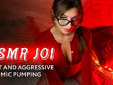 ASMR JOI * Your charming chick in red Fast and Aggressive Mic Pumping Your Rod * Amy Haze