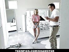 Lustful Landlord Strikes A Deal With Cute Teen Whore Emma Hix