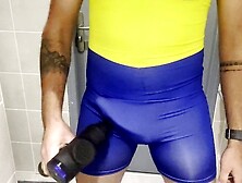 Muscular Guy Proudly Showcases His Bulging Cock In A New Wrestling Singlet Resulting In Massive Loads Of Jizz