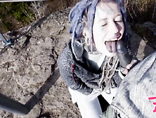 Tattoo Couple Get Catched While Having Sex On A Ruine - Pov,  Split Tounge Bj,  Punk,  Goth