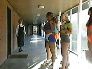 Cute sporty girls in hardcore action