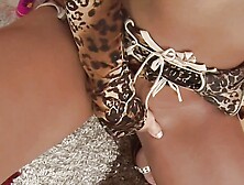 Massive perfect babe pushes big dildo up her cunt