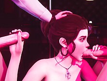 A student got fucked by two dicks in a club l 3D anime hentai uncensored SFM