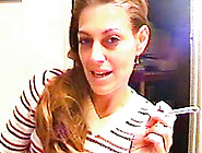 Smoking girl in a sweater is sexy