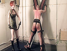 Femdom Flogs Scum Sub On Saint Andrews Cross