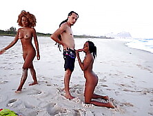 MAMBO TOUR #6: Jasminy Villar & Rebeca Villar gets nasty at the beach then fuck big dicks (Anal,  ATOGM,  monster cock,  gapes,