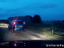 Fake cop pulls over sexy busty blonde then bangs her