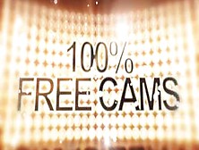 Girl with glasses stripping and touching