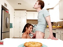 Dog Abode - Kinky Playgirl Multitasks Eating Pie And Getting Screwed By Her Step Brother