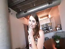 Adorable Alice March on her knees to worship dick