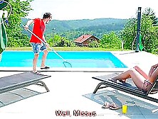 Big booby redhead housesitter breaks the rules while her husband was gone!!