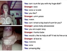 Omegle girl with HUGE tits helps