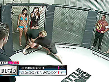 A Sporty Babe Gets Fucked Hard In The Middle Of A Cage Fighting Cage