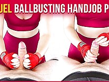 Cruel Ballbusting & Cum Blocking With Post Orgasm Torture Era With Mistress Handjob