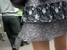 Lengthy-haired chick flashed up petticoat