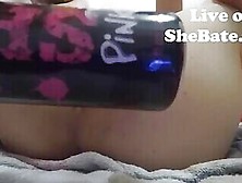 Perfect Tranny Fucking Her Ass With Her Glass Dildo