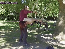 Park Suspension #3 - Girl Tied In A Tie & Suspended From A Tree With Car Toon