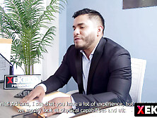 Busty White Hispanic Interview Ends with Hard core Sex in Office