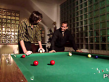 A pool table, 2 rods and Victoria Lanz's twat