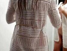 Fitting Room Cam: Brunette Babe Undresses