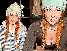 "My car is stuck in the snow and I'm cold" biggy titty stranger needs warmth and dick