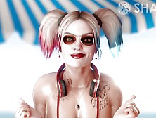 Harley Quinn Beach Titty Fuck (White Version) (DC)