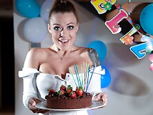 Tattooed big-boobed blonde Misha Maver screwed in the missionary pose