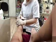 Ejaculating During A Pedicure From An Asian Girl