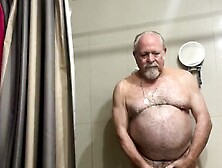 Chubby Old Man Poses Naked And Plays With Cock And Ass