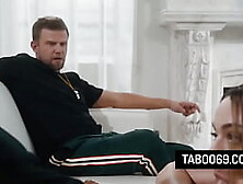 Brunette hair Teen Ends In Double Creampie Three-some Sex