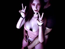 Sexy Asian Girl Victory Standing Fuck