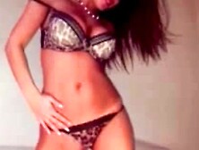 Sexy teen brunette dance naked