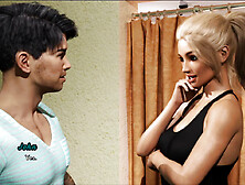 Gamer girl with a big ass and huge tits in an anime adventure