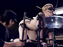 Blonde Slave In Gas Mask Gets Whipped