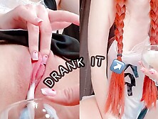 Best drink? Charming bitch drank her creamy squirt