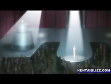 Caught hentai gangbang by monsters in the public show