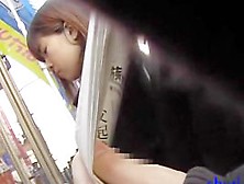 Japanese sharking pro cums on a sweet chick in public